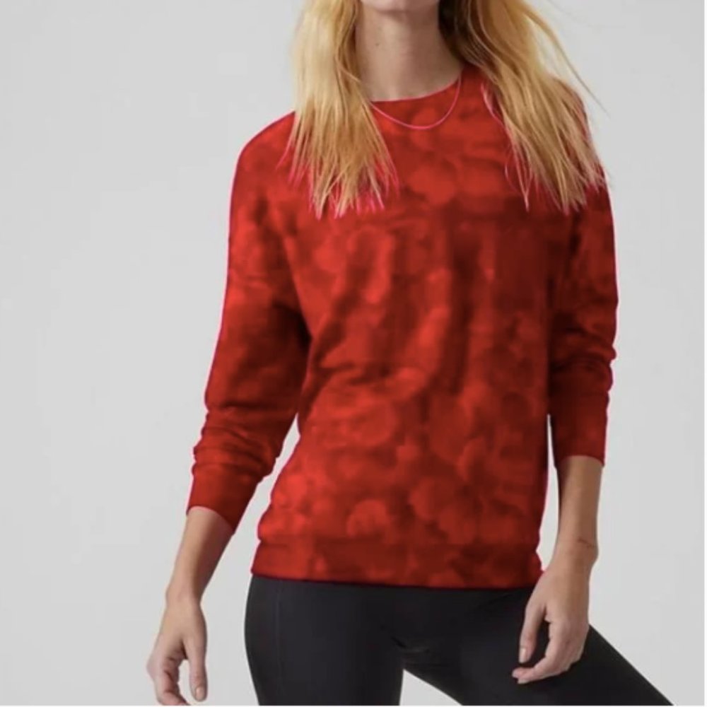Athleta Balance Printed Pullover Sweatshirt - Chakra Floral Red